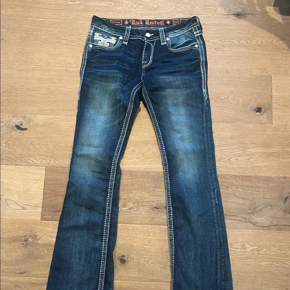 Rock Revival Dark Blue Boot Cut Jeans - Picture 1 of 6